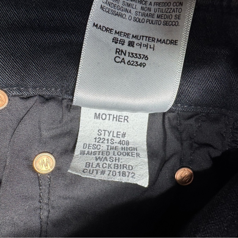 MOTHER The Looker High Waisted Blackbird Jeans Size 28 - Picture 7 of 12